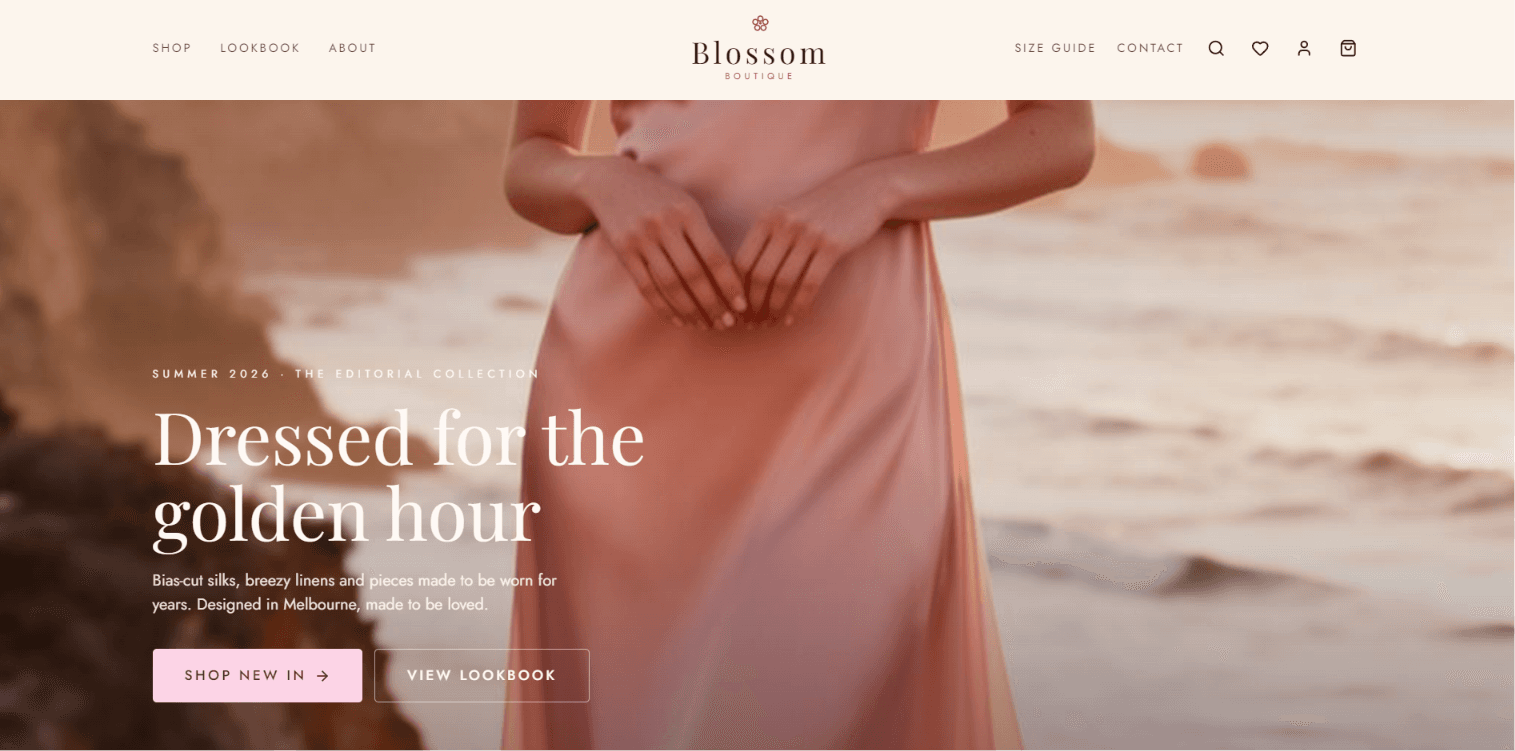 Blossom Boutique website preview